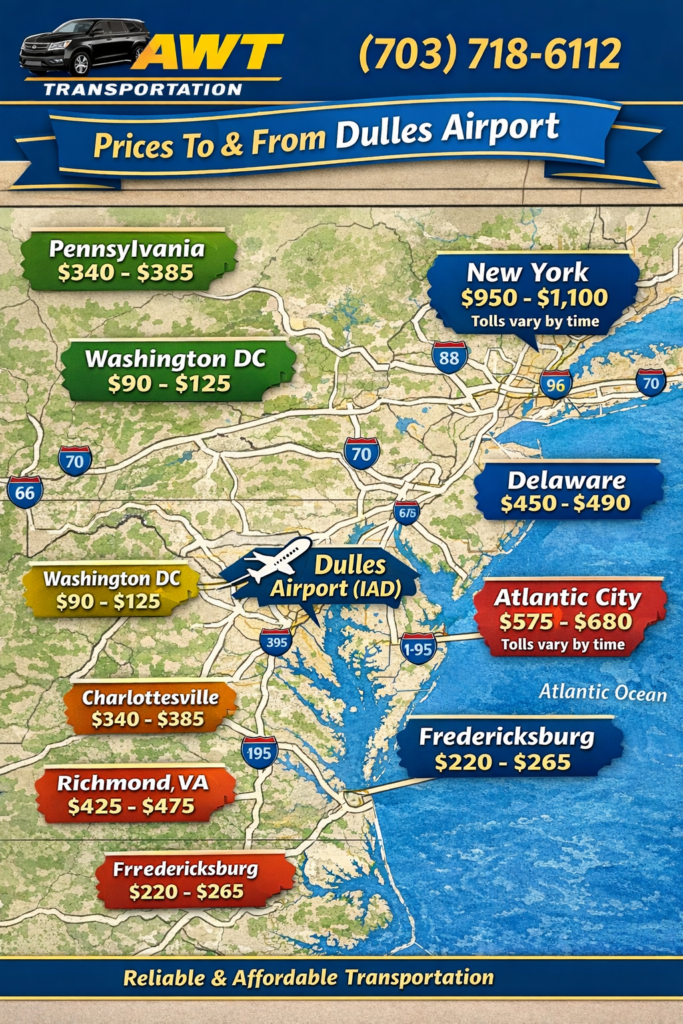 Dulles airport pick up service rates