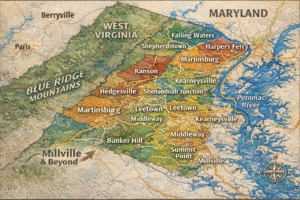 Airport transportation service areas in Virginia, Maryland, Washington DC and West Virginia.